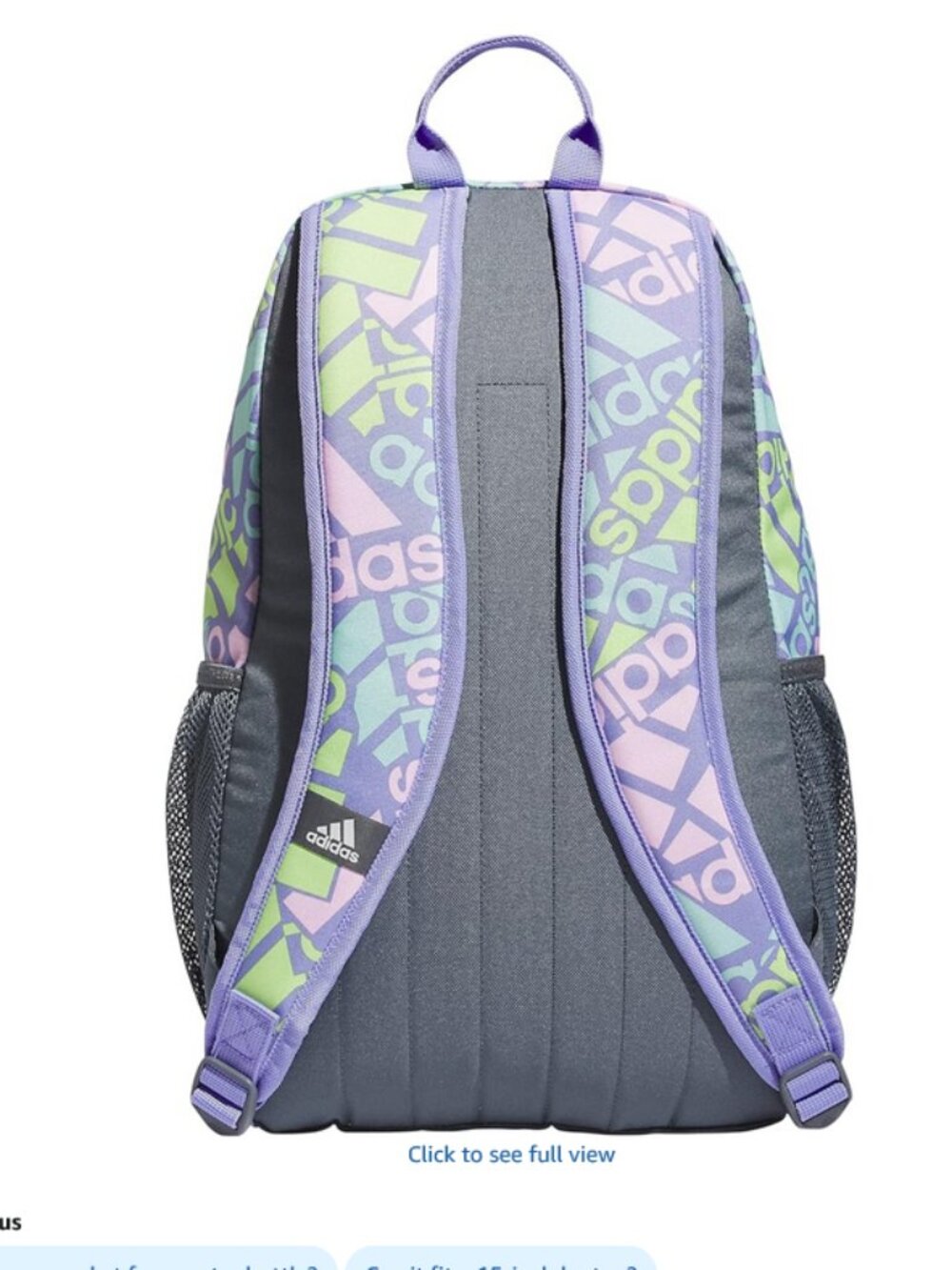 Adidas allover logo backpack light Purple Gray - Picture 2 of 5